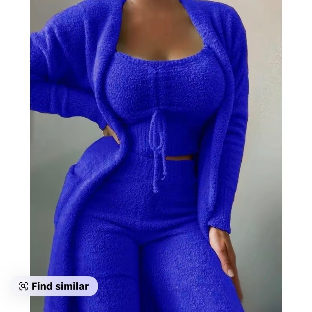 Vibrant Blue Knit Lounge Set